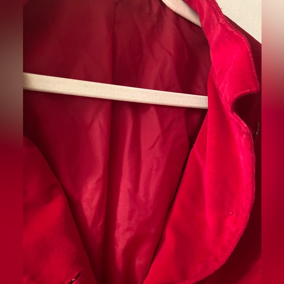 Red Women's Velvet Jacket size Small - Picture 4 of 5